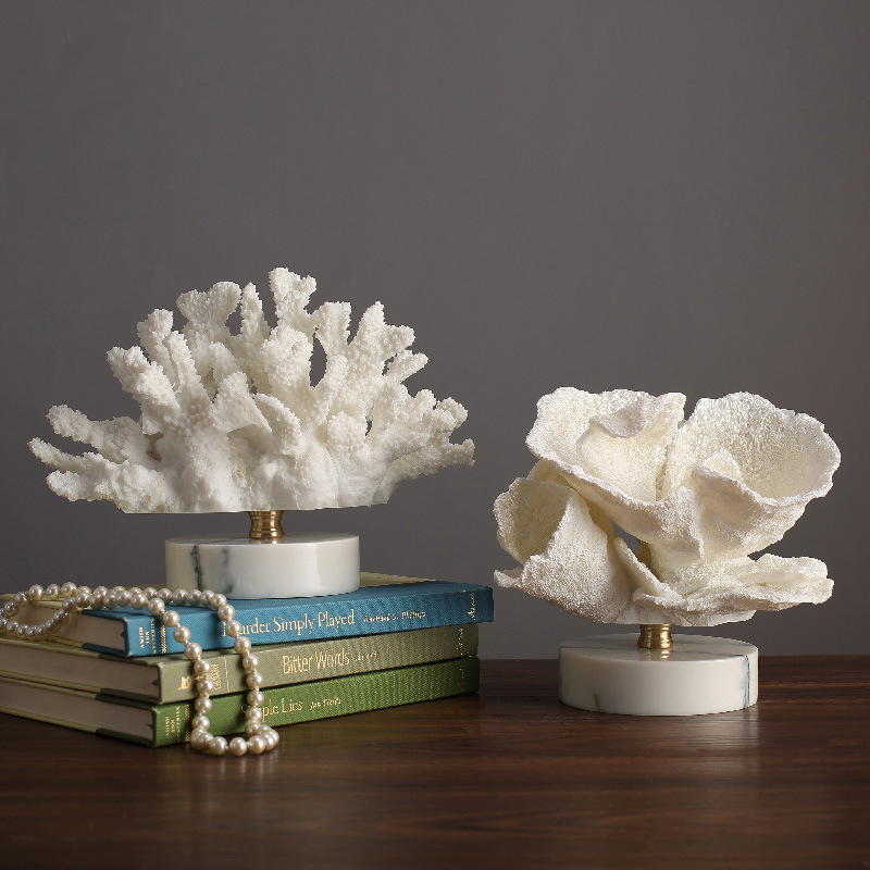 Desk Setup Minimalist - Nordic Style Simulated Coral Resin Ornament,