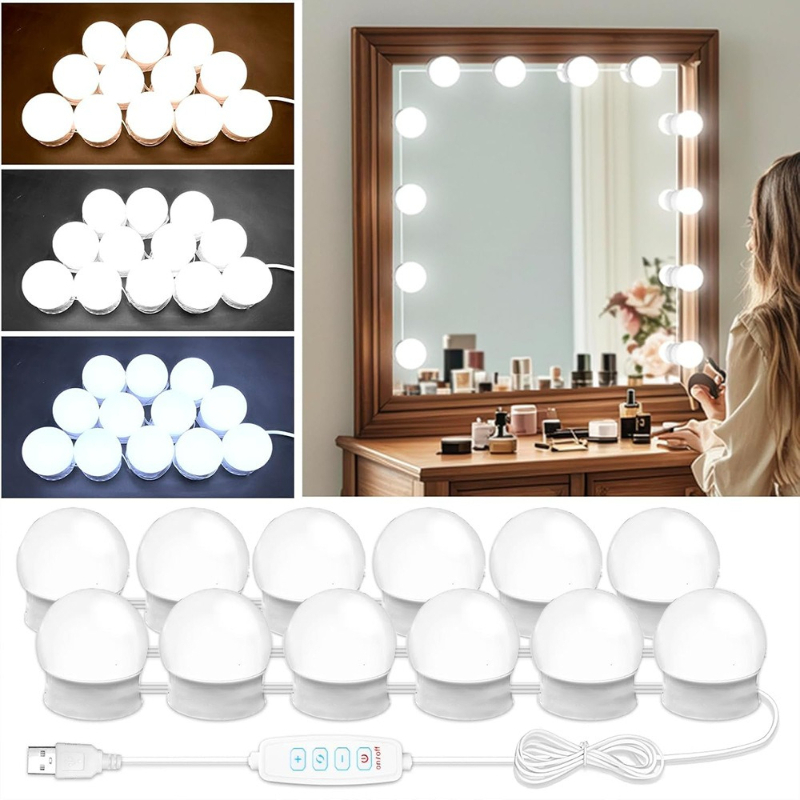 Desk Setup Light - LED Makeup Light No Drill Paste