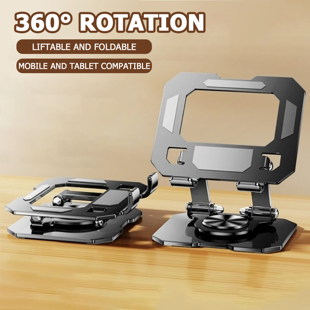 Desk Setup Minimalist - 360 Rotating Tablet Phone Stand Adjustable