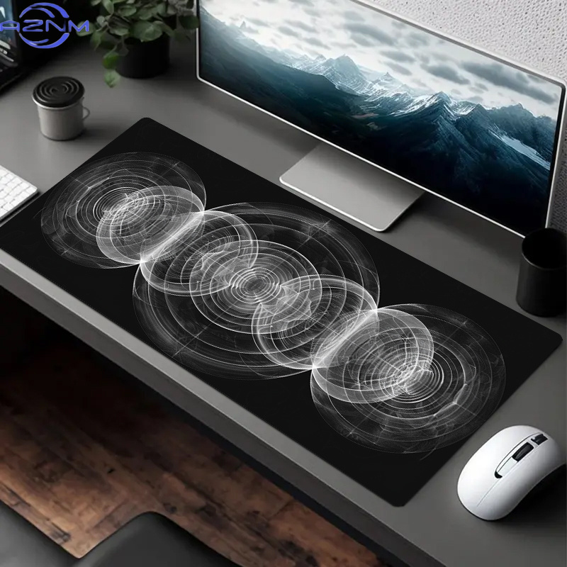 Large Black and White Spiral P - огляд і ціна Desk Setup Black And White