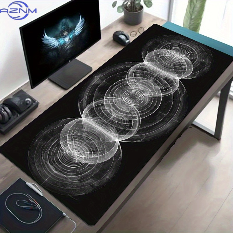 Large Black and White Spiral P - огляд і ціна Desk Setup Black And White