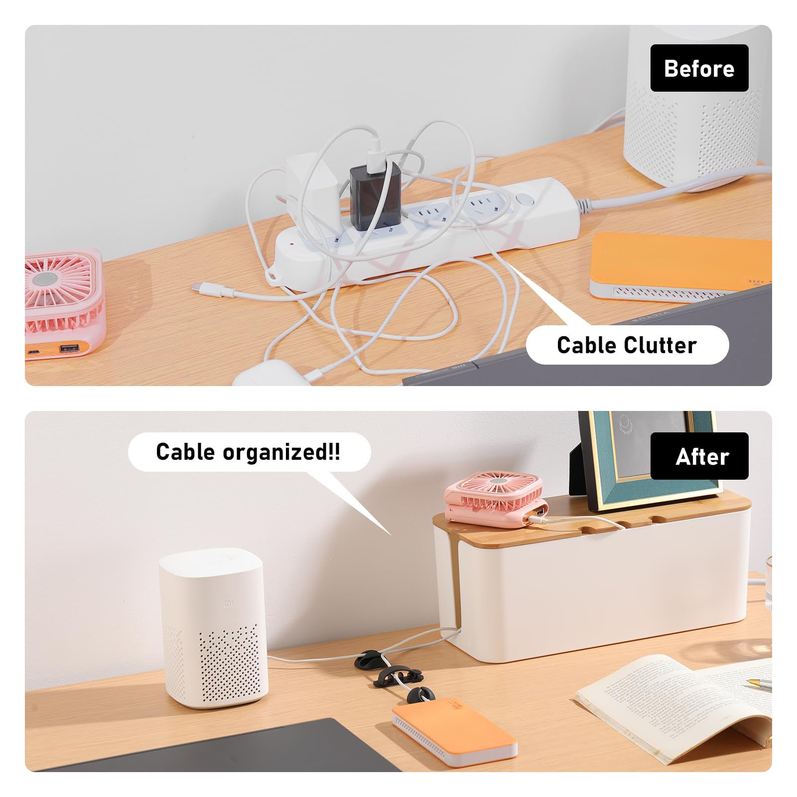 Large Cable Management Box – W - огляд і ціна Desk Setup Hub