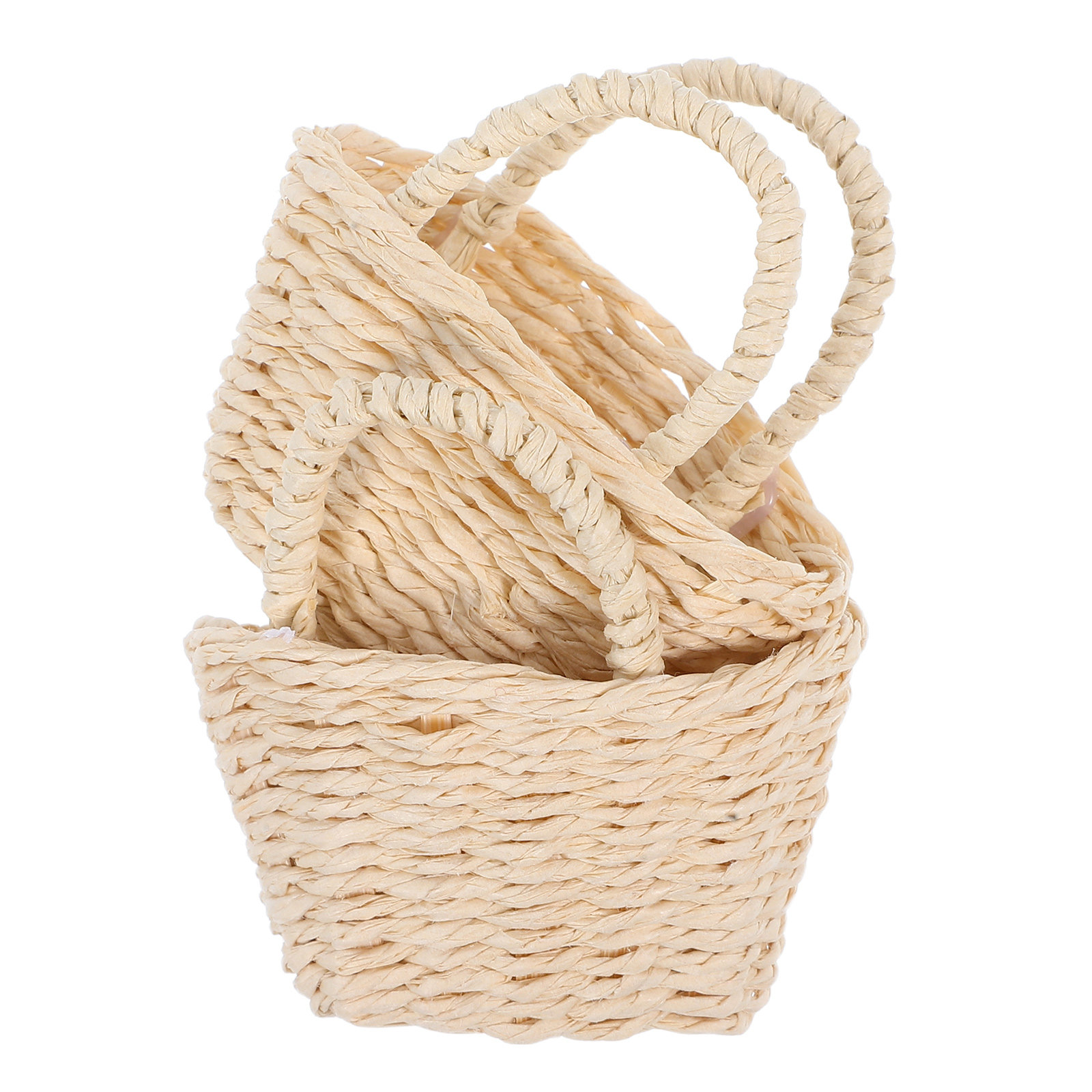 2Pcs Mini Raffia Handle Basket - огляд і ціна Desk Setup For Small Space