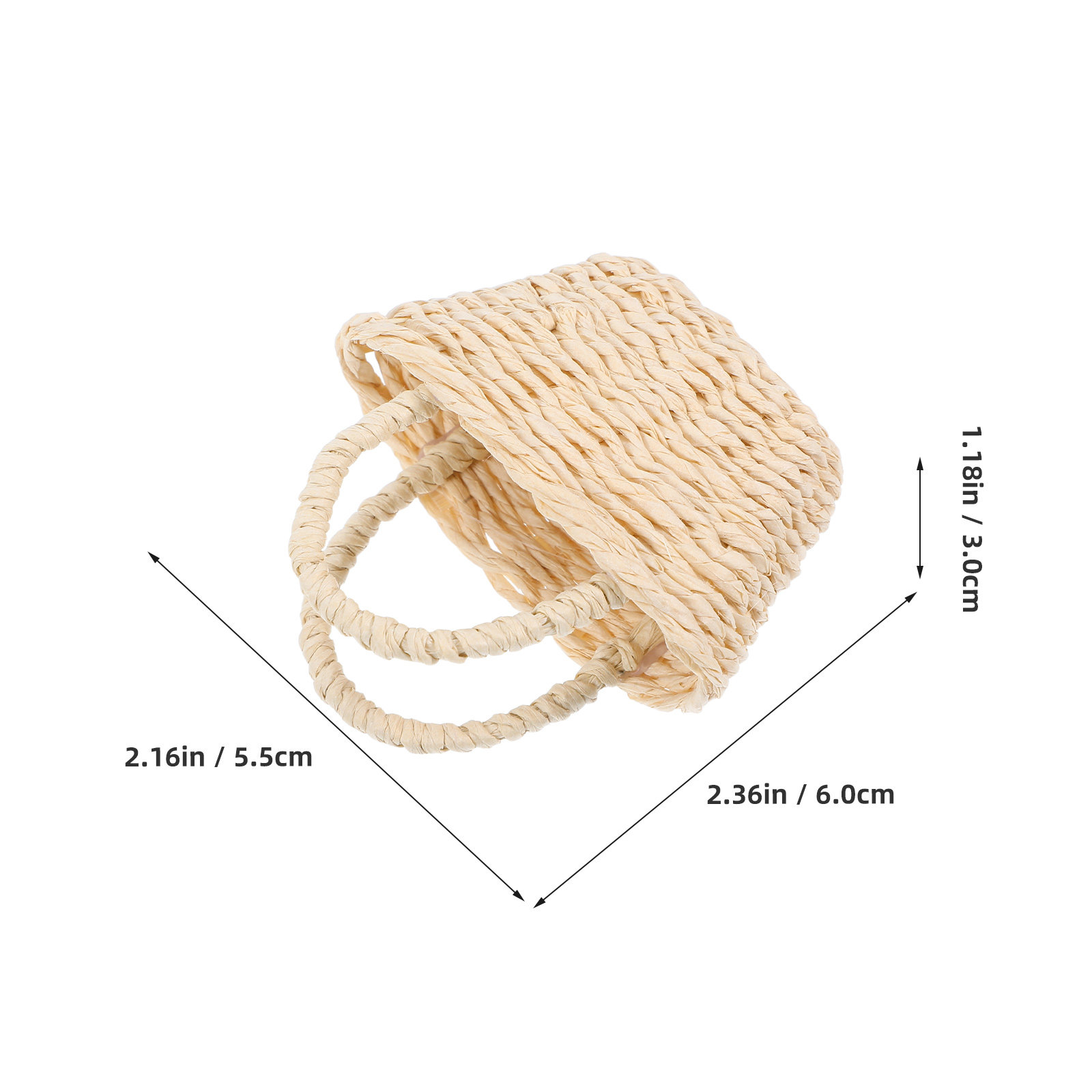 2Pcs Mini Raffia Handle Basket - огляд і ціна Desk Setup For Small Space
