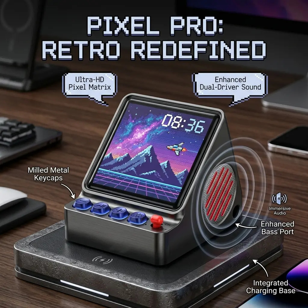 Retro Pixel Art Programmable L - огляд і ціна Desk Setup With Speakers