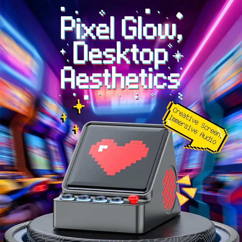 Retro Pixel Art Programmable L - огляд і ціна Desk Setup With Speakers