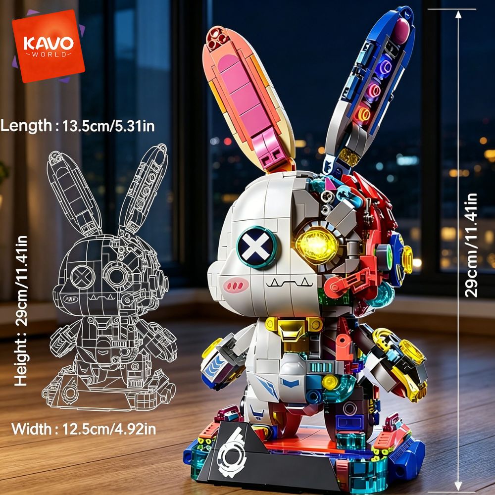 KAVOWORLD 1377PCS Robot Rabbit - огляд і ціна Desk Setup Builder
