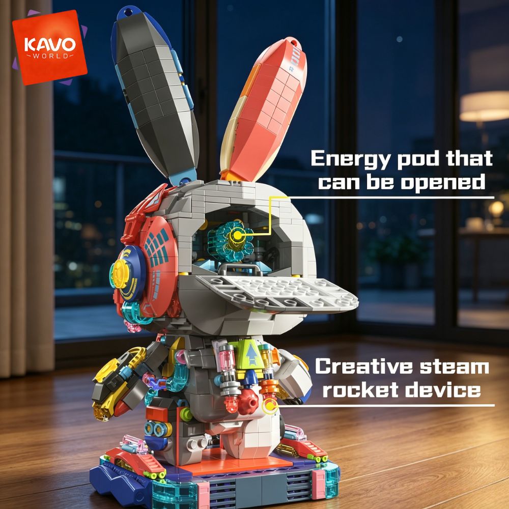 KAVOWORLD 1377PCS Robot Rabbit - огляд і ціна Desk Setup Builder