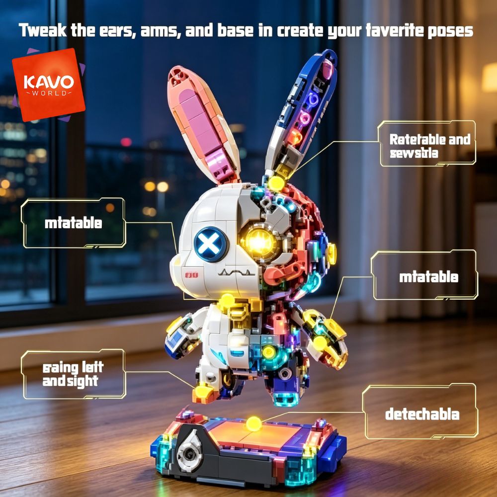 KAVOWORLD 1377PCS Robot Rabbit - огляд і ціна Desk Setup Builder