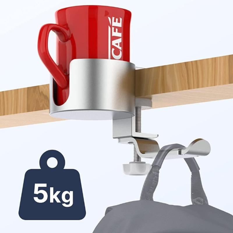 360° Rotating Cup Holder Alumi - огляд і ціна Desk Setup Headphones