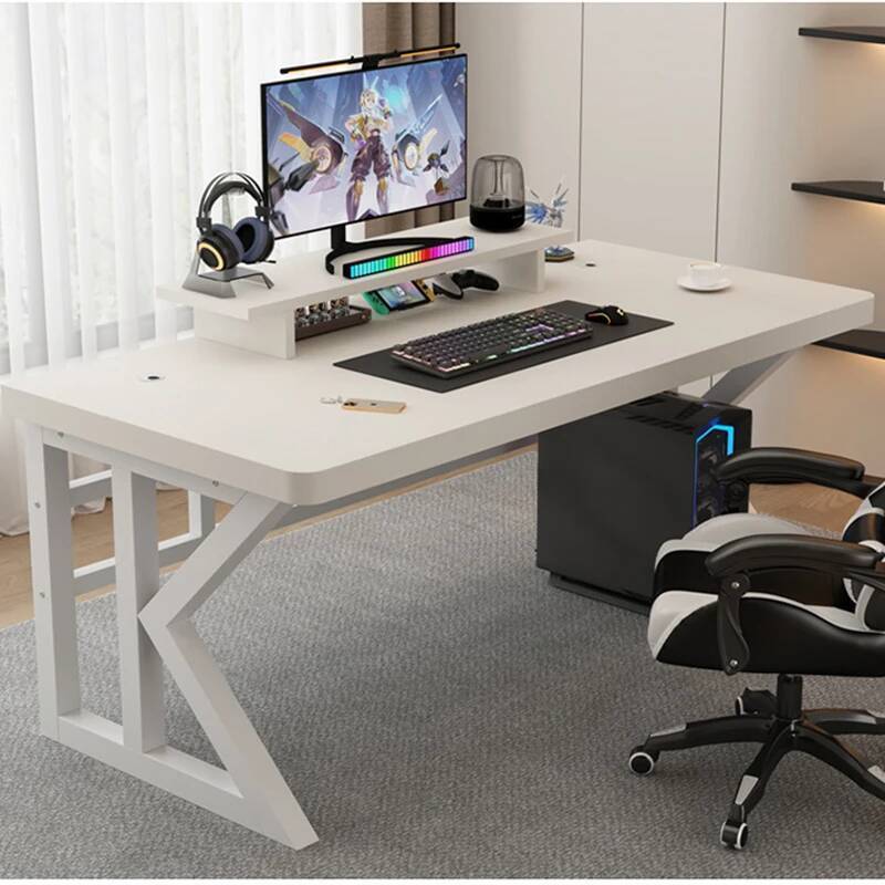 Shaped L Gaming Desk Table Pli - огляд і ціна Desk Setup Laptop And Monitor