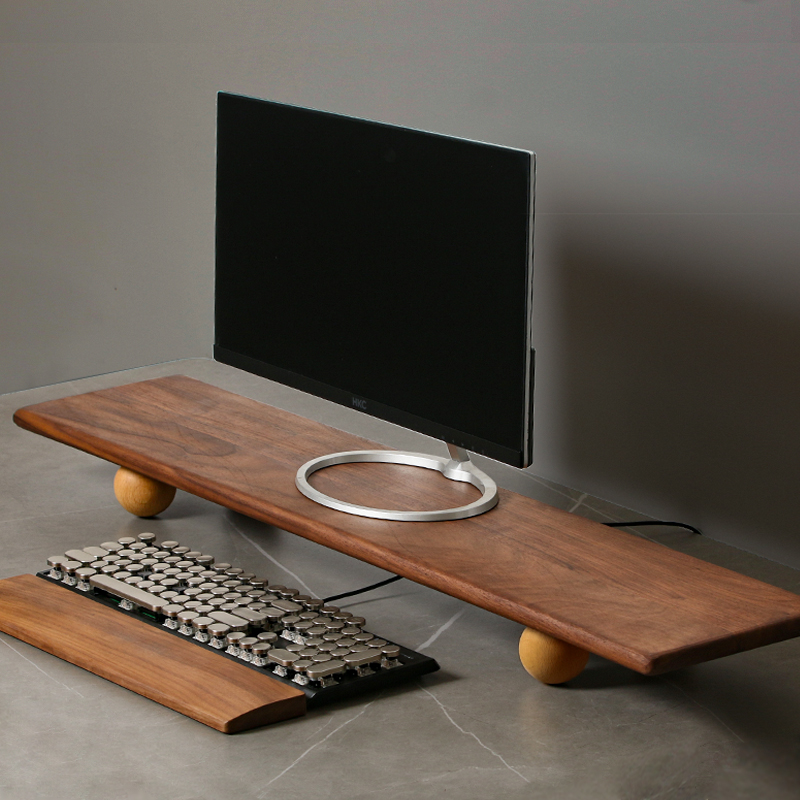 Solid Wood Monitor Riser Lapto - огляд і ціна Desk Setup Laptop And Monitor