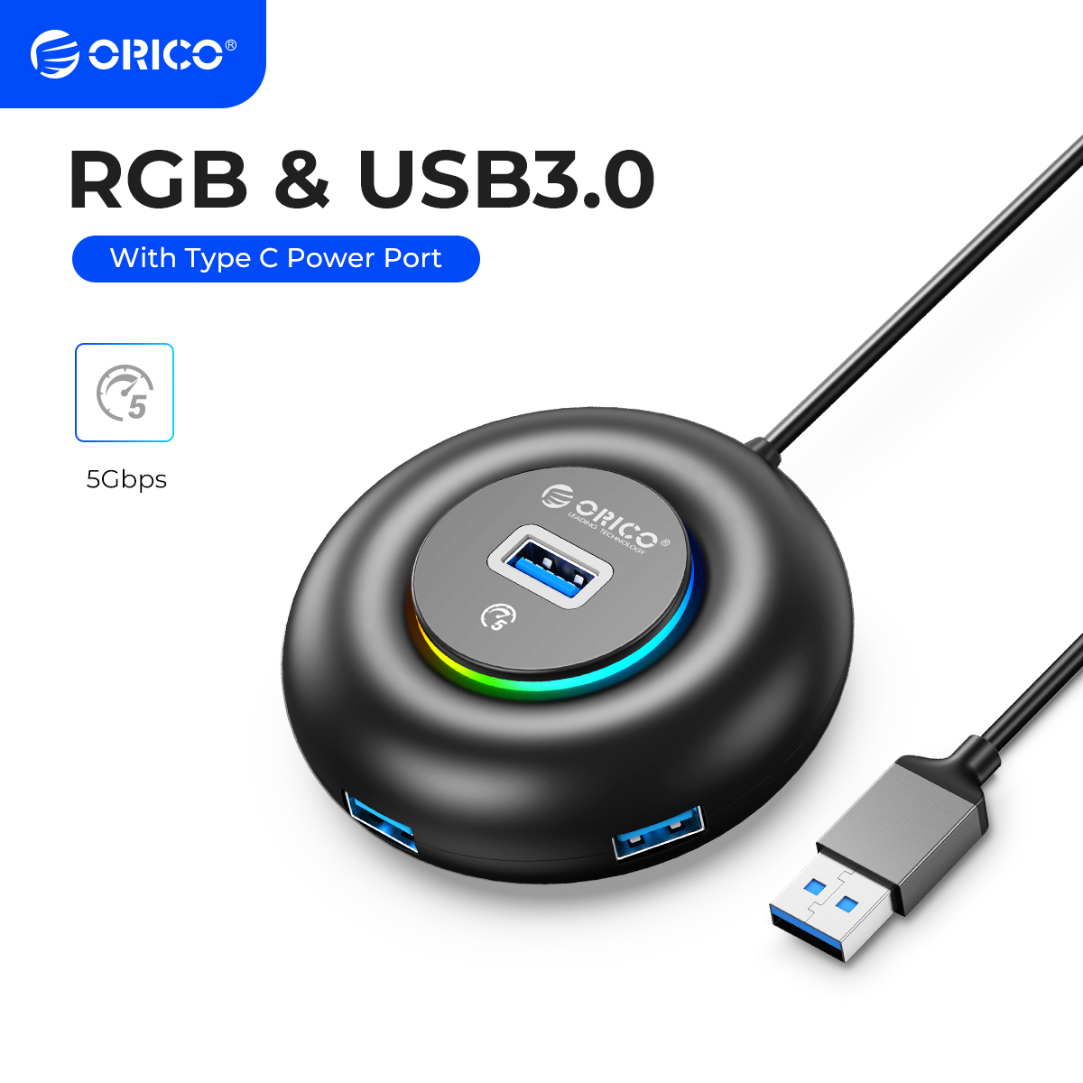 ORICO RGB USB3.0/Type-C HUB Wi - огляд і ціна Desk Setup Hub