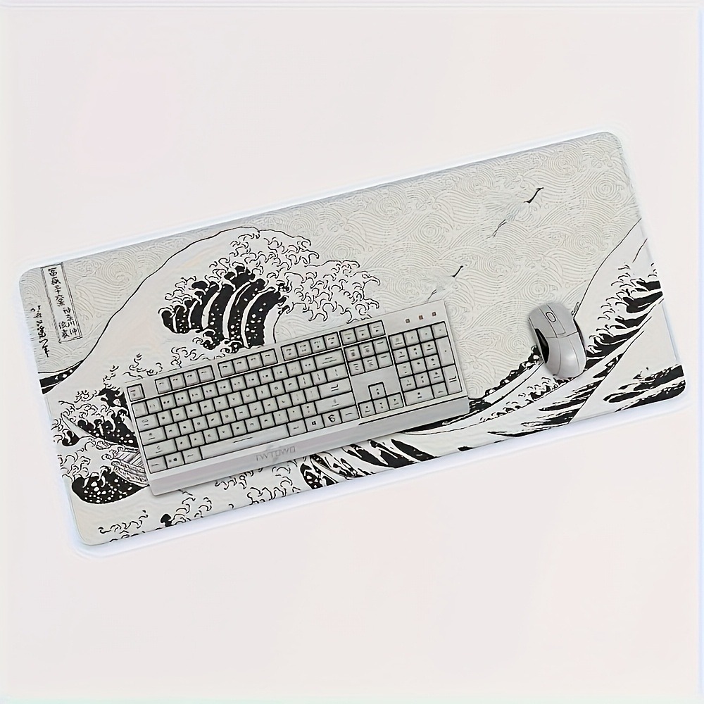 Black White Wave Art XXL Desk  - огляд і ціна Desk Setup Black And White