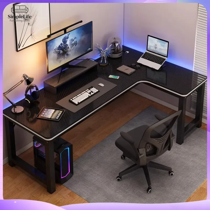 Corner Gaming Desk Computer De - огляд і ціна Desk Setup Laptop And Monitor