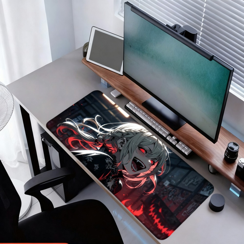 An anime girl with red flames  - огляд і ціна Desk Setup Designer