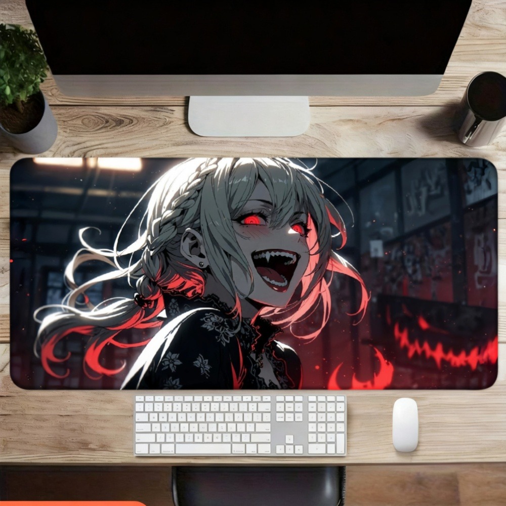 An anime girl with red flames  - огляд і ціна Desk Setup Designer