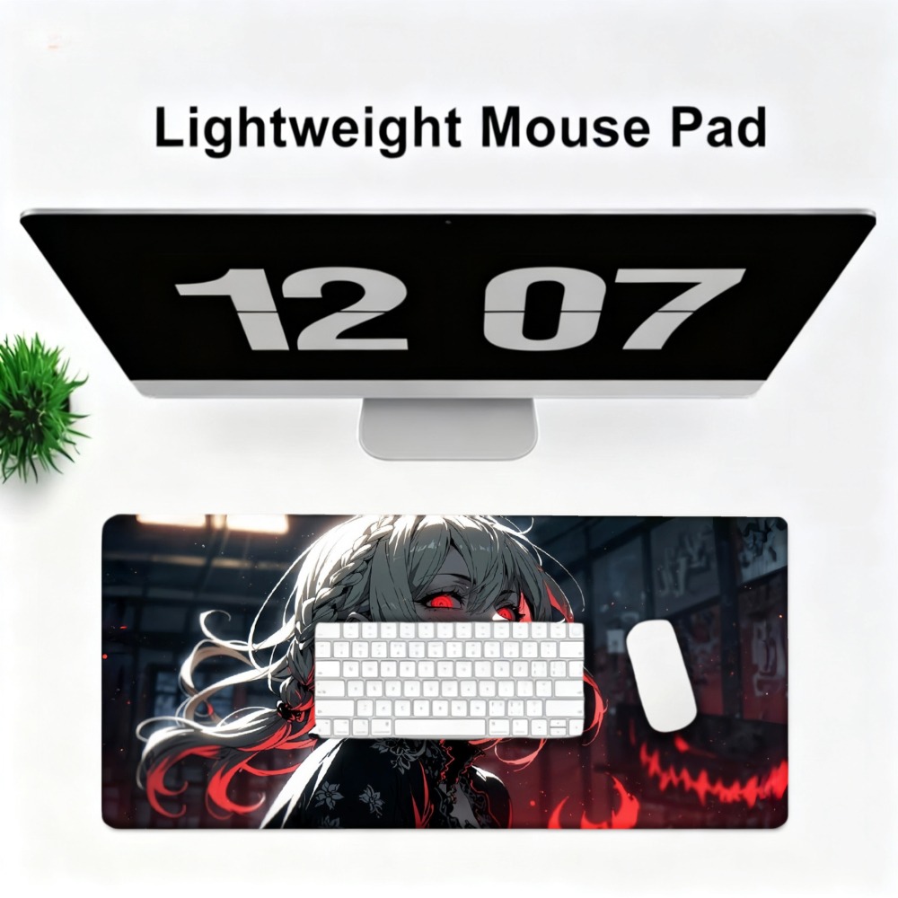 An anime girl with red flames  - огляд і ціна Desk Setup Designer