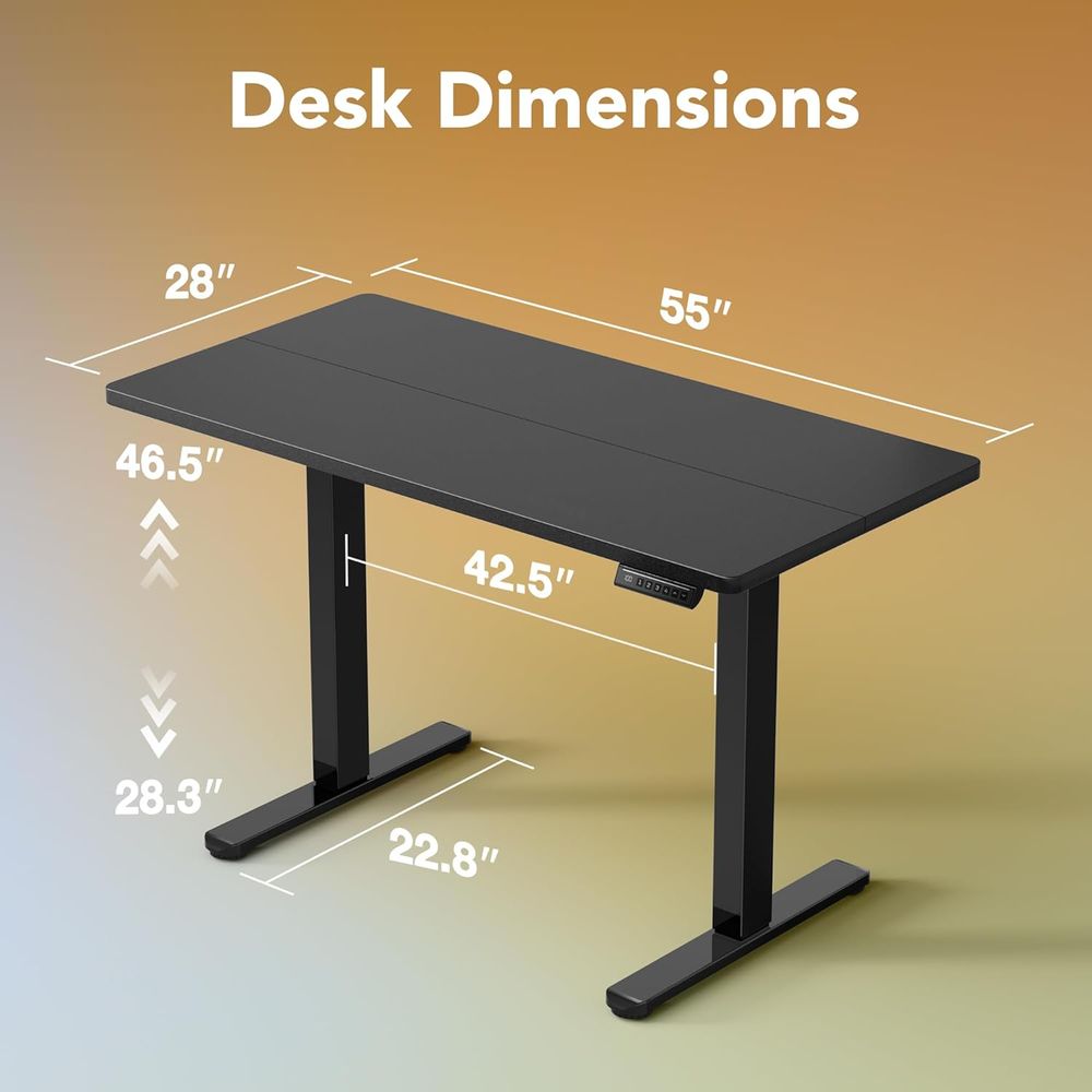 55 x 28 inch Electric Standing - огляд і ціна Work Desk Home Setup