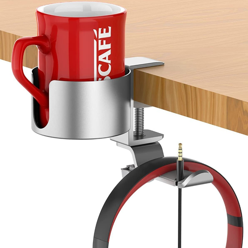 Premium Rotating Cup Holder Al - огляд і ціна Desk Setup Headphones