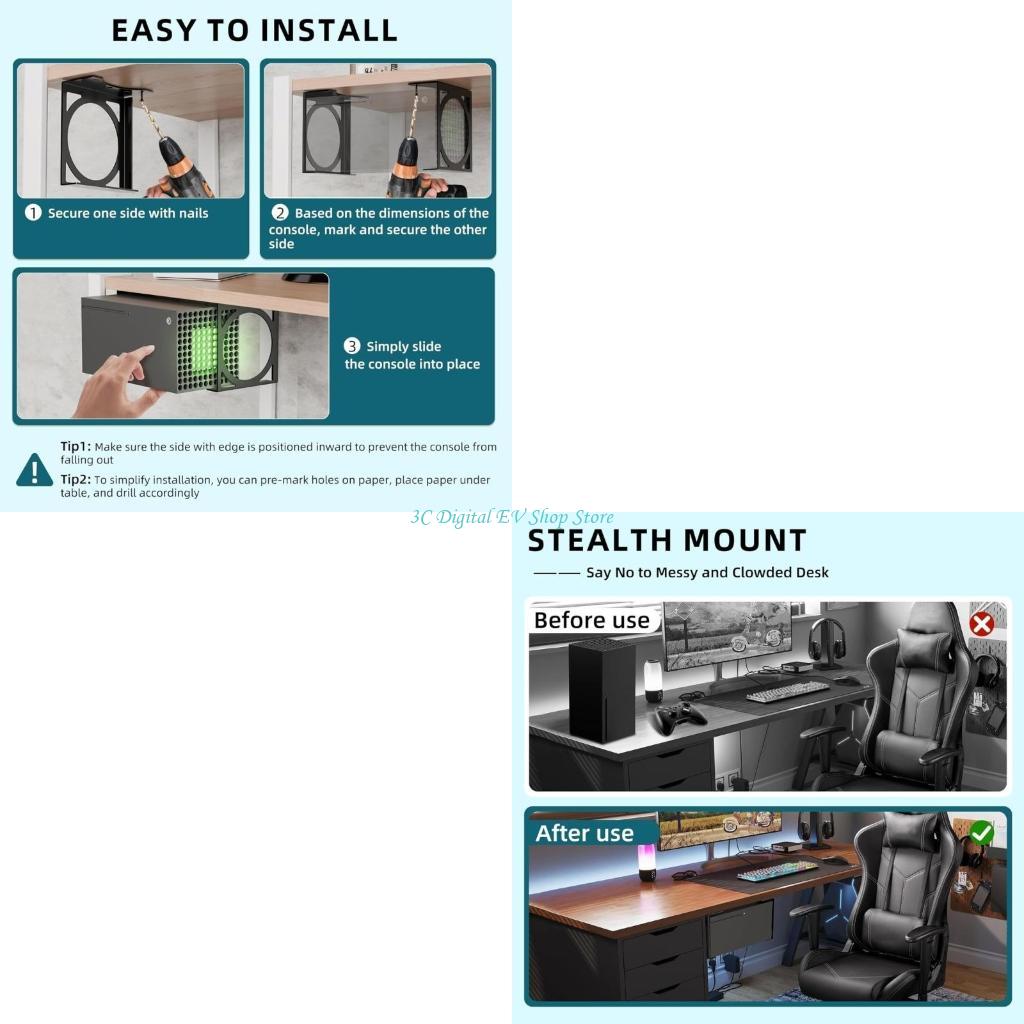 E74D Metal Under Desk Organize - огляд і ціна Desk Setup Xbox