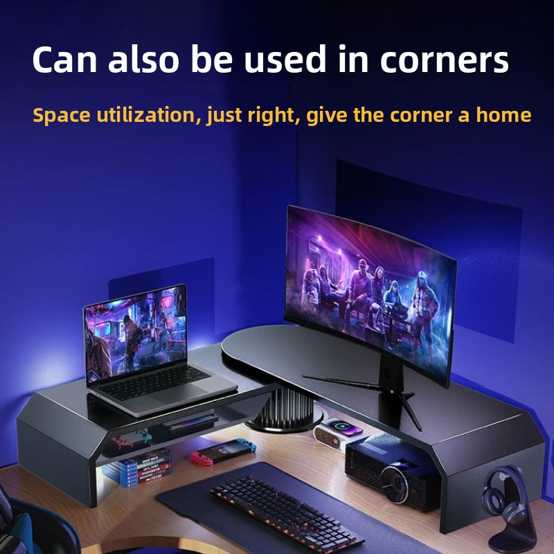 Gaming Dual Monitor Stand Offi - огляд і ціна Desk Setup Laptop And Monitor
