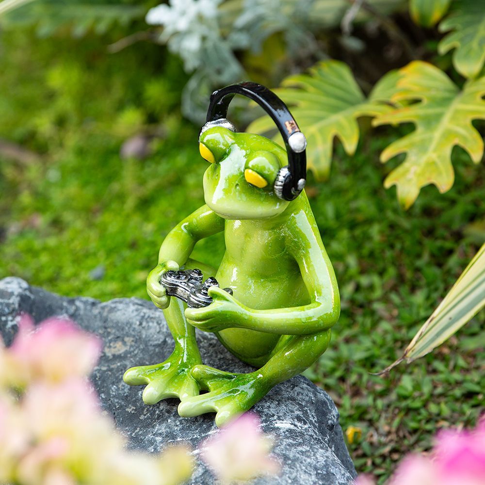 Funny Gaming Frog Statue with  - огляд і ціна Desk Setup Headphones