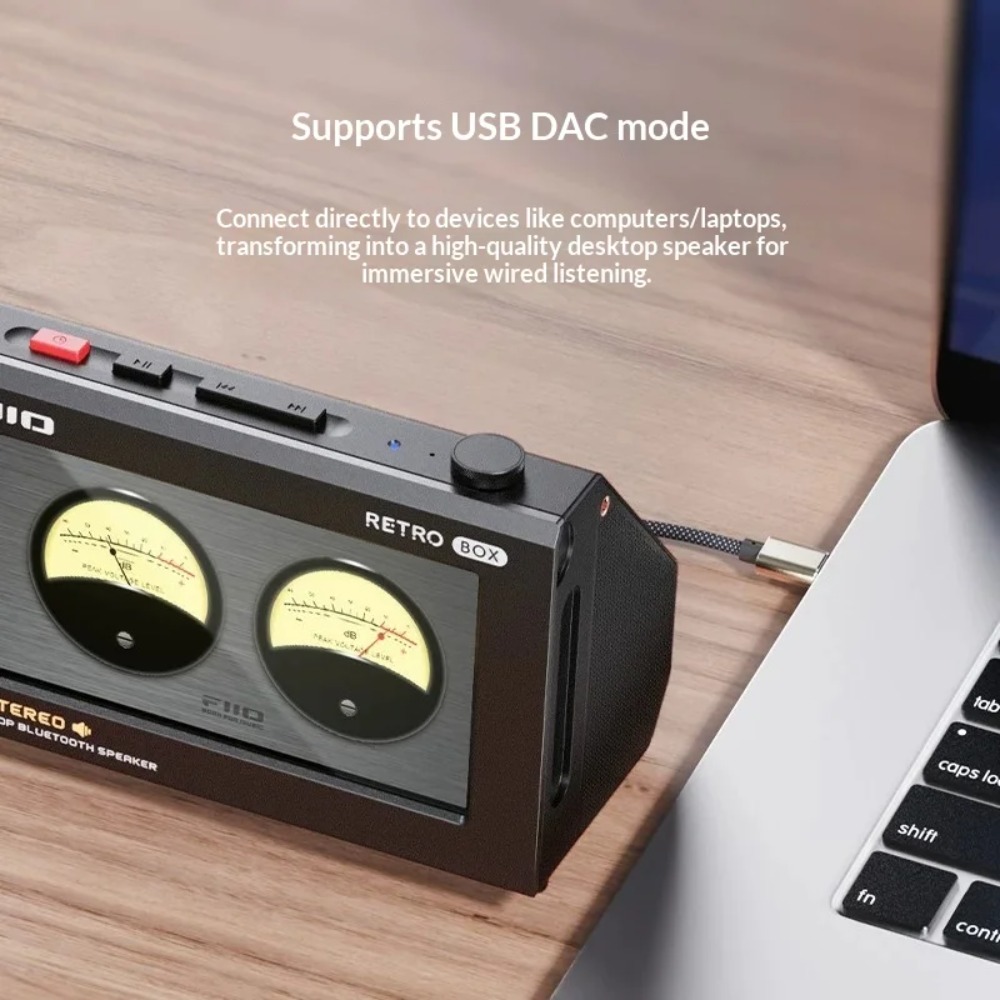 FiiO RETRO BOX Cassette Style  - огляд і ціна Desk Setup With Speakers