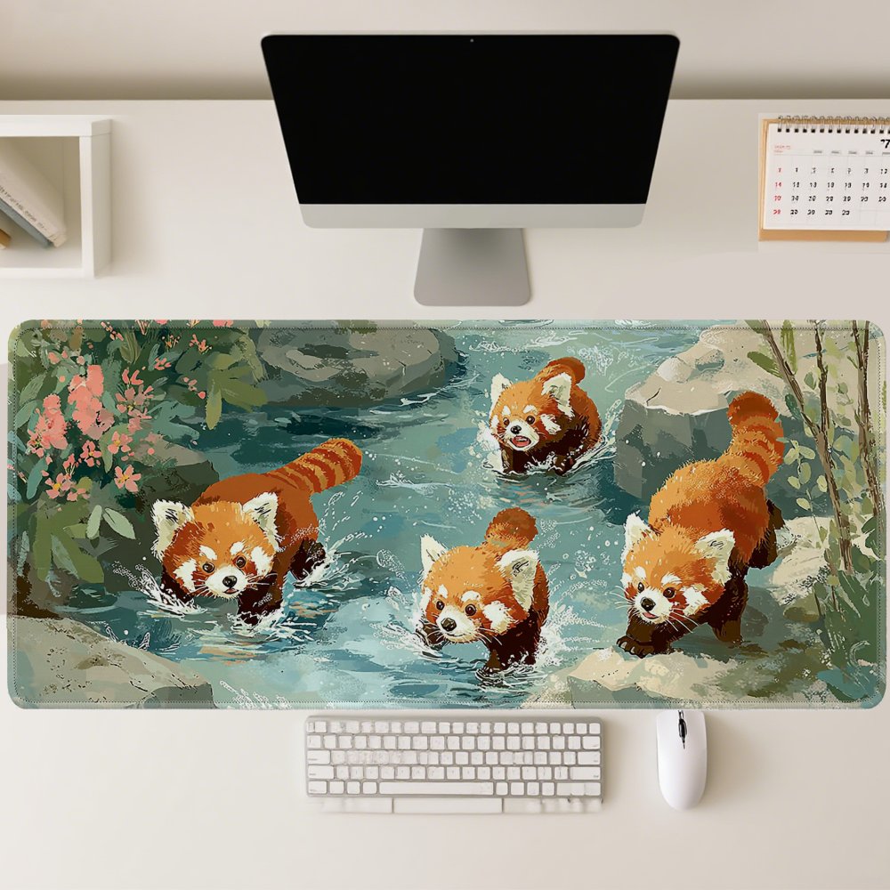 Four Red Pandas Playing in Str - огляд і ціна Desk Setup Streaming