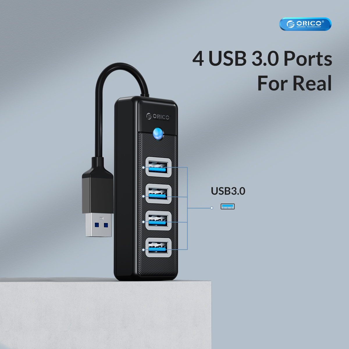 ORICO USB 3.0 Hub 3/4 Ports US - огляд і ціна Desk Setup Hub