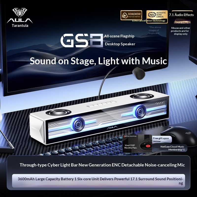 Aula Gs8 Gaming Speaker Deskto - огляд і ціна Desk Setup With Speakers