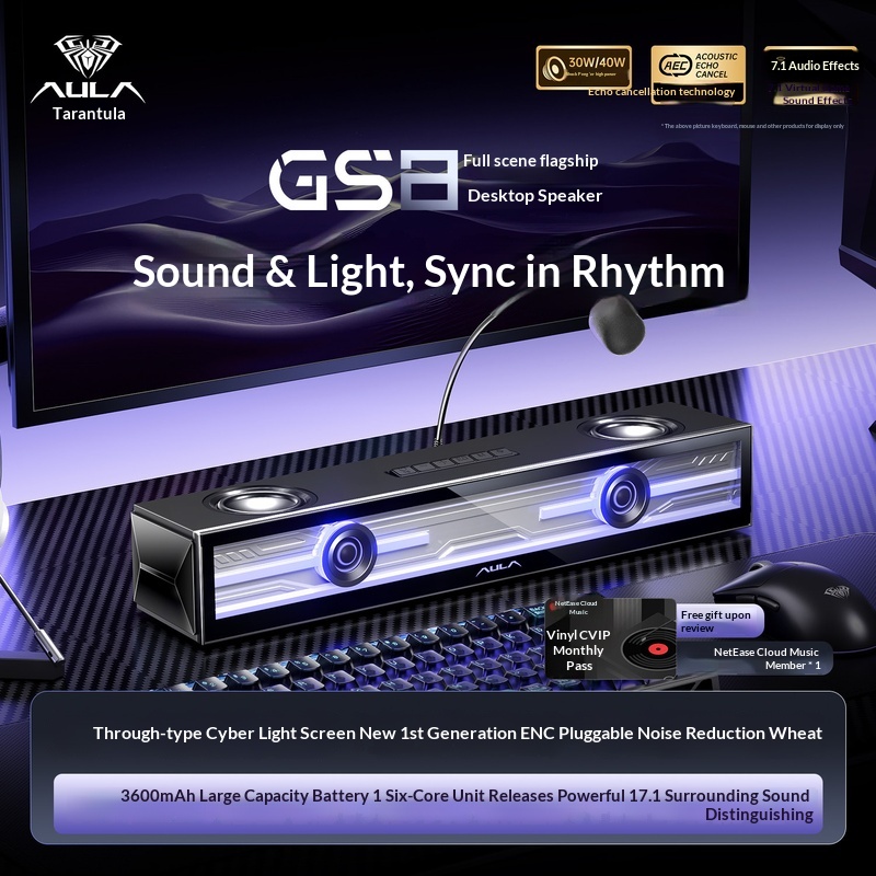 Aula Gs8 Gaming Speaker Deskto - огляд і ціна Desk Setup With Speakers