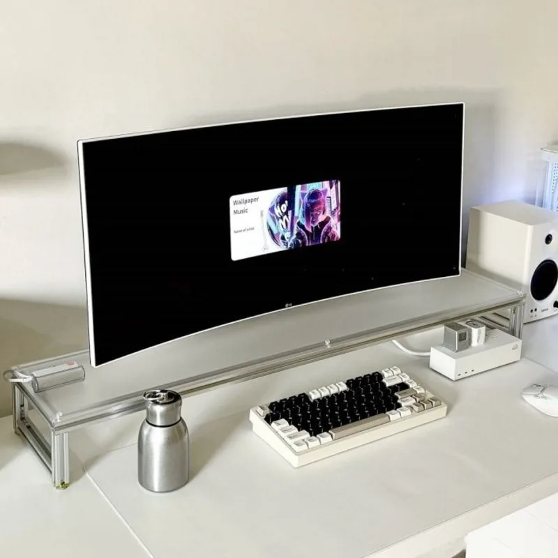Aluminum Monitor Stand Acrylic - огляд і ціна Desk Setup Laptop And Monitor