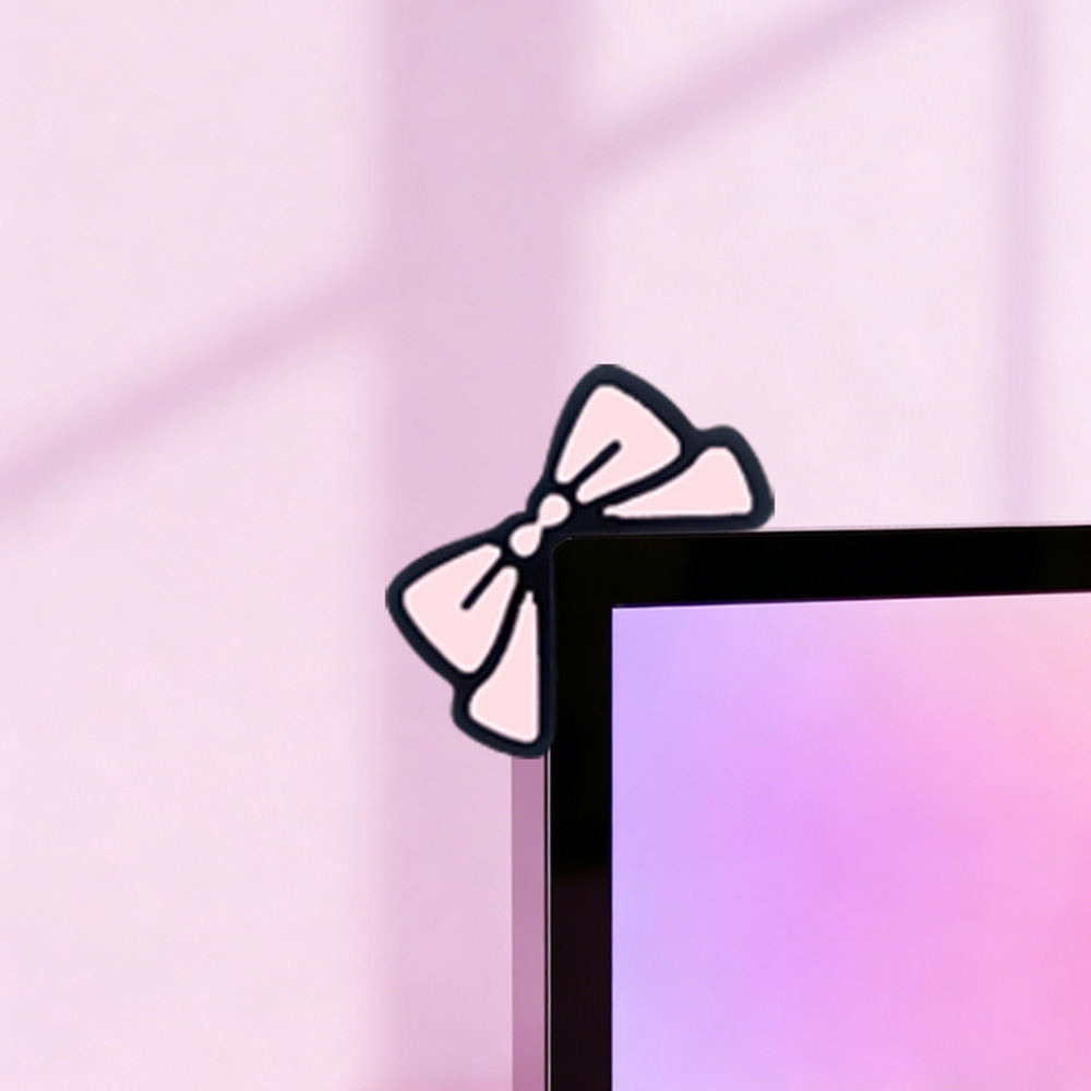 Cute Pink Bow Monitor Decor Ka - огляд і ціна Desk Setup Laptop And Monitor