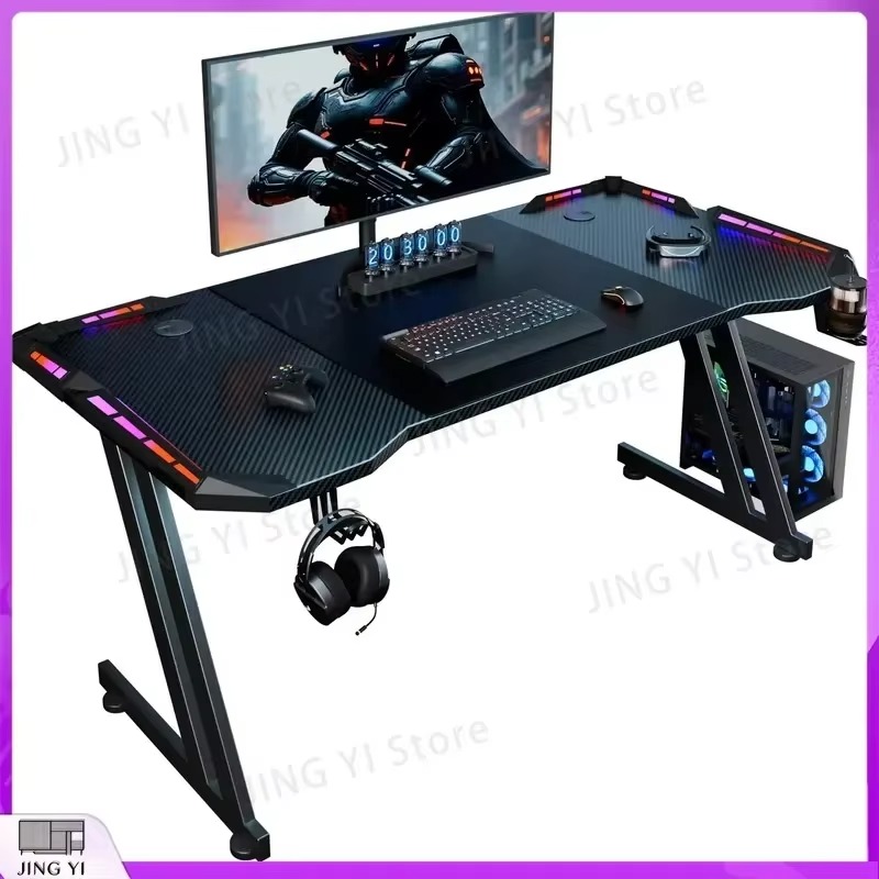 Gaming Desk with LED Lights Ca - огляд і ціна Desk Setup Headphones
