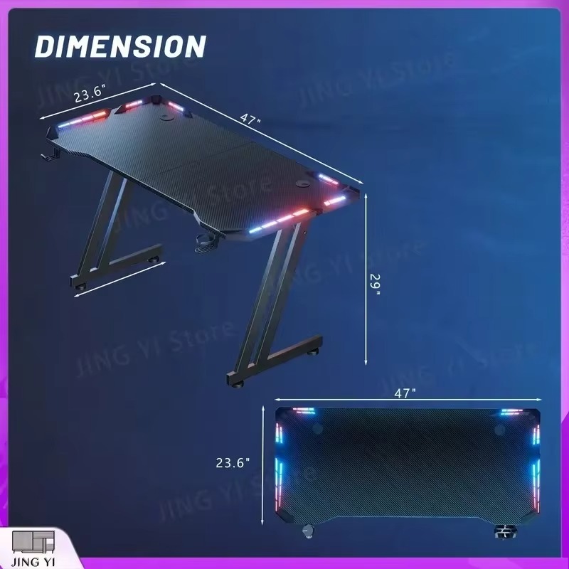 Gaming Desk with LED Lights Ca - огляд і ціна Desk Setup Headphones