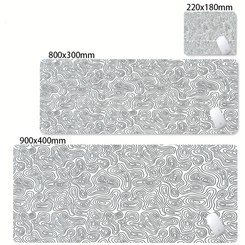 Topographic Map Large Gaming M - огляд і ціна Desk Setup Black And White